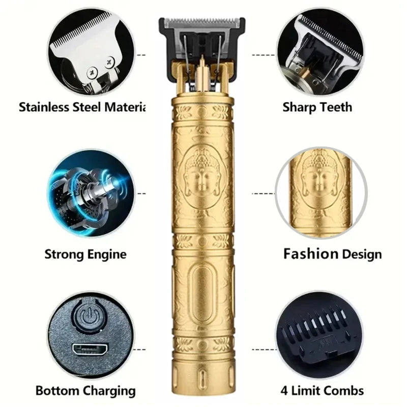 Electric Hair Cutting Machine Vintage T9 Clipper Hair Rechargeable Man Shaver Trimmer For Men's Barber Professional Hair Trimmer Zpaxo