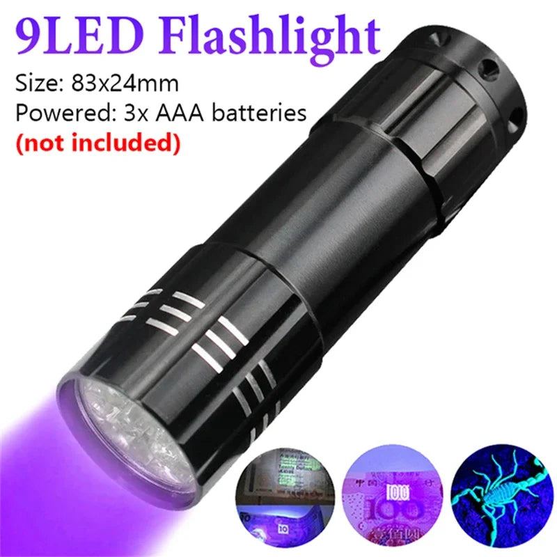 395nm UV & White Dual-Light Zoomable Flashlight | Pet Stain Torch