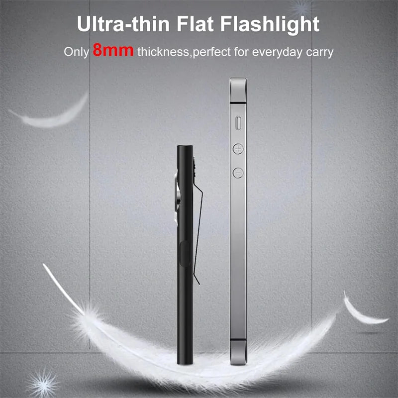 Mini Rechargeable EDC Keychain Flashlight LED+COB Magnet & Clip