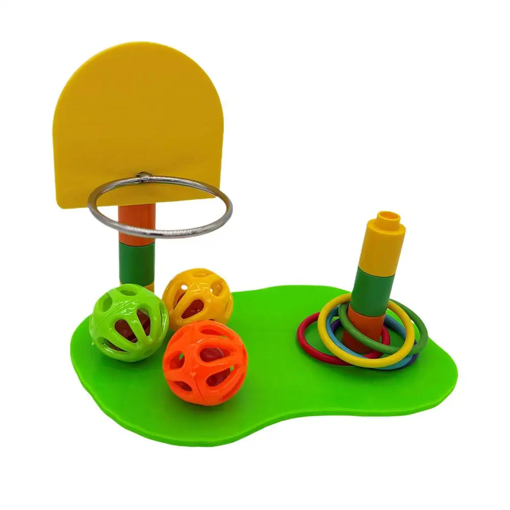 Cockatiel Toys Basketball Hoop Training Enrichment Pet Supplies Rack