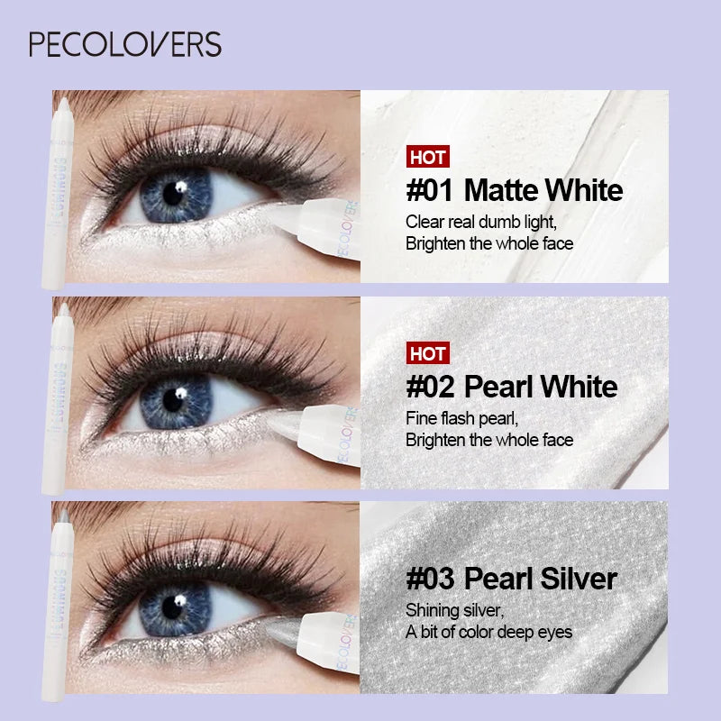 Brightening Lying Silkworm Highlighter Pen Longlasting Waterproof Smooth Matte Pearlescent White Silver Eyeliner Eyeshadow Stick Zpaxo