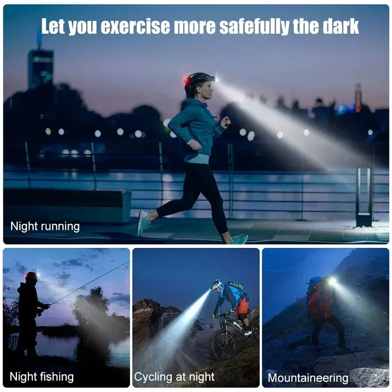 POCKETMAN 30000LM LED Headlamp – Zoomable Waterproof 3-Mode Torch