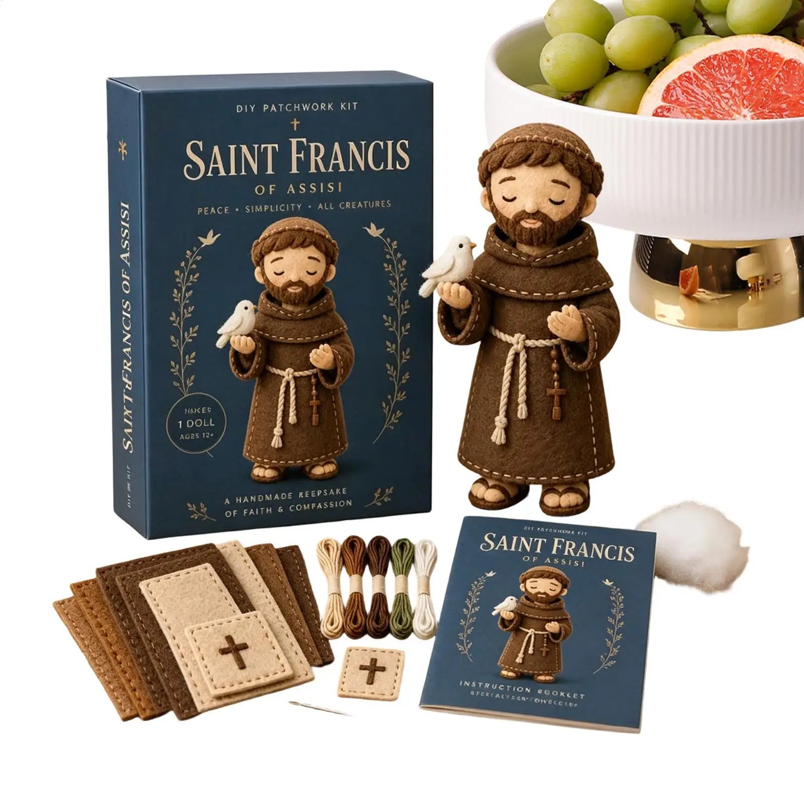 Felting Kit Religious Christian Ornament 2-Piece Faith-Filled Sewing Craft Kit For Women Men Family Home Living Room Bedroom Zpaxo