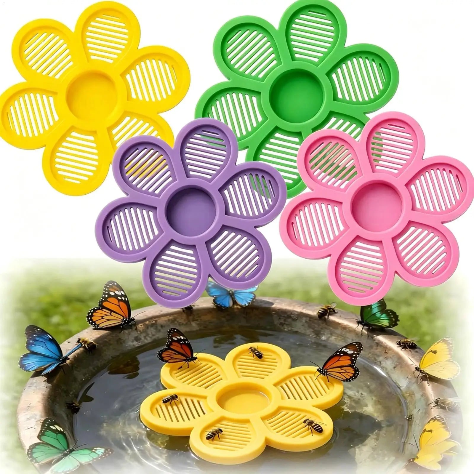 Floating Bee Island-Bee Waterer Bee Insect Drinking Tray Beekeeping Setups Luring Insect Waterer Island Tray For Outdoor Garden Zpaxo