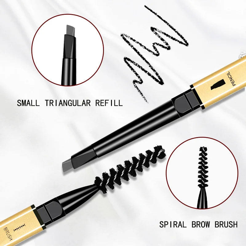 6-color small gold eyeliner pen - double-ended long-lasting eyeliner, waterproof and non-marring eyeliner, brush-style eyeliner Zpaxo