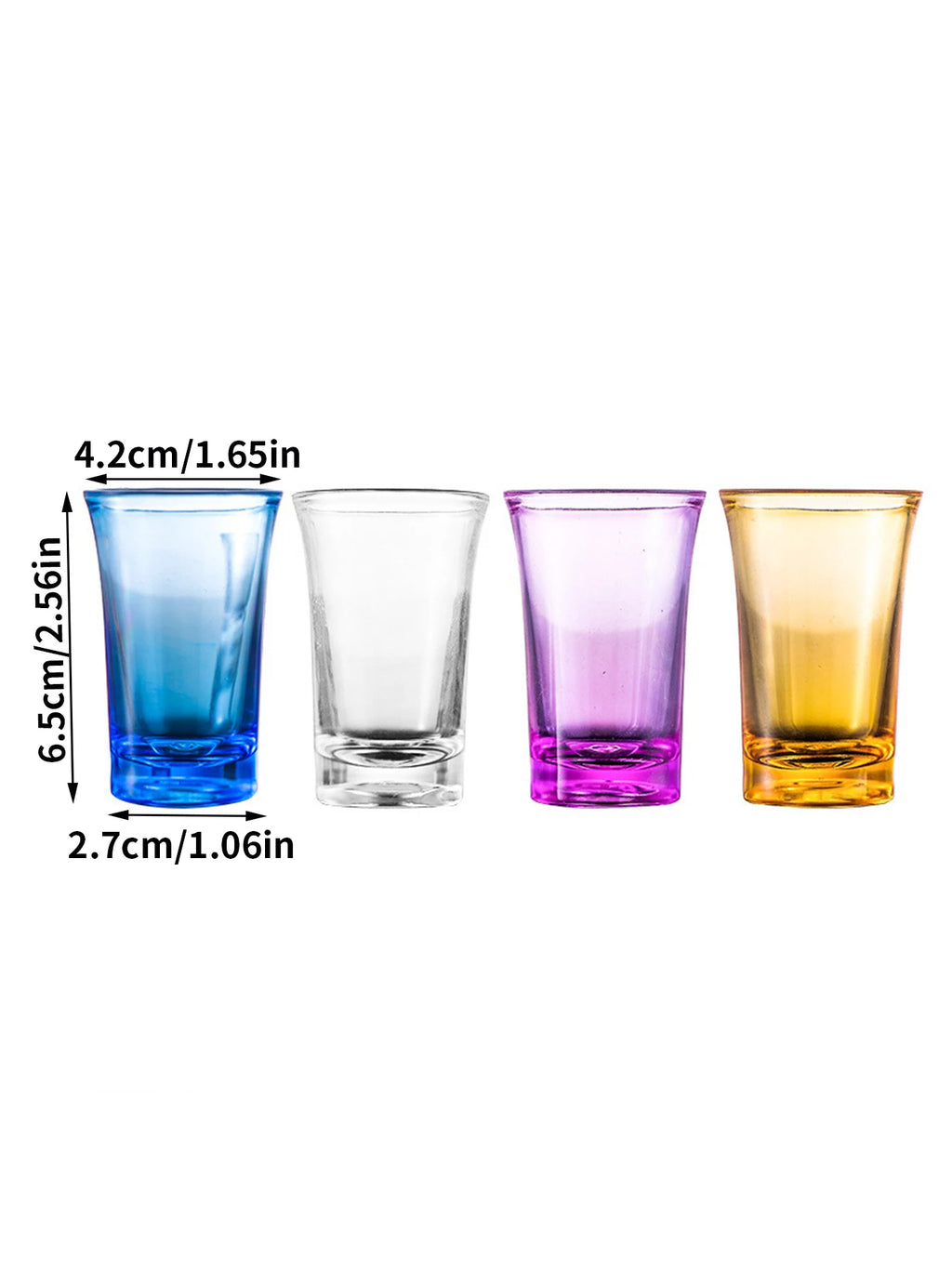 4Pcs Multicolor Shot Glass Set Plastic Drinking Cups for Whiskey Tequila Espressos Cocktail Bar Club Party Favor Zpaxo 4Pcs Set 30ml