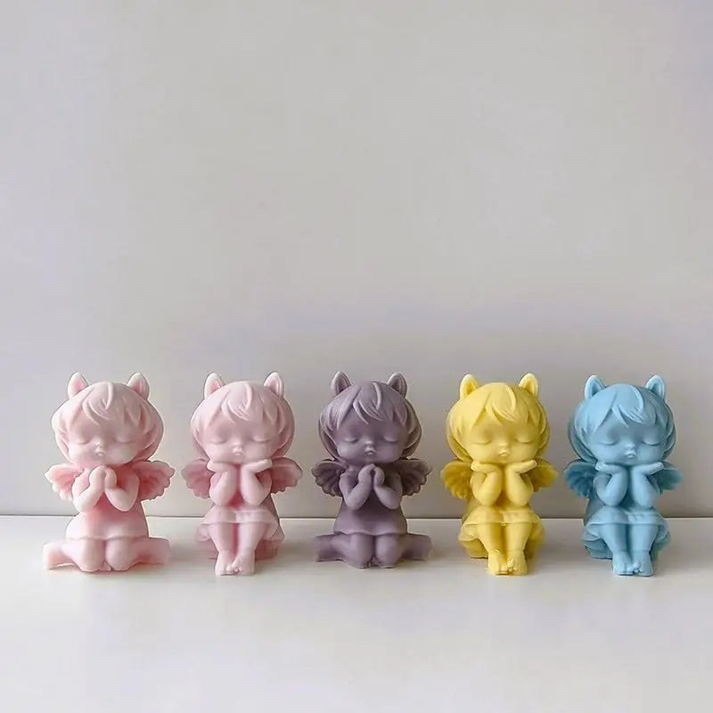3D Angel Girl Candle Silicone Mold DIY Angel Aroma Soap Plaster Wax Clay Craft Ornaments for Wedding Party Home Decor Zpaxo
