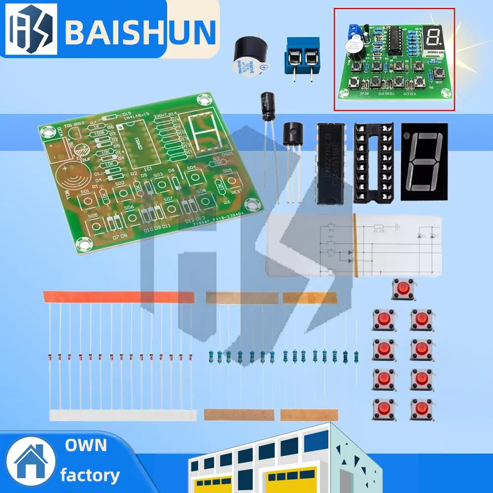 8 Channel Answer Response DIY Kit Based on CD4511, Electronic Experiment & Soldering Practice Training Board Zpaxo