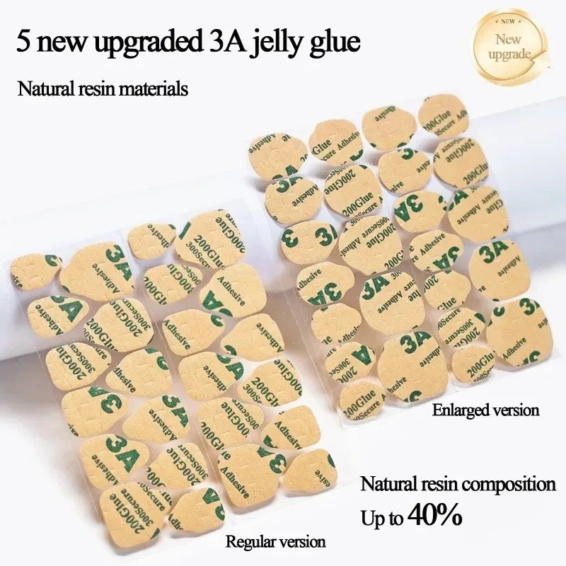 Double Side Nail Jelly Glue False Nail Art Adhesive Tape Transparent Glue Stickers DIY Reusable Manicure Nails Accessories Salon Zpaxo