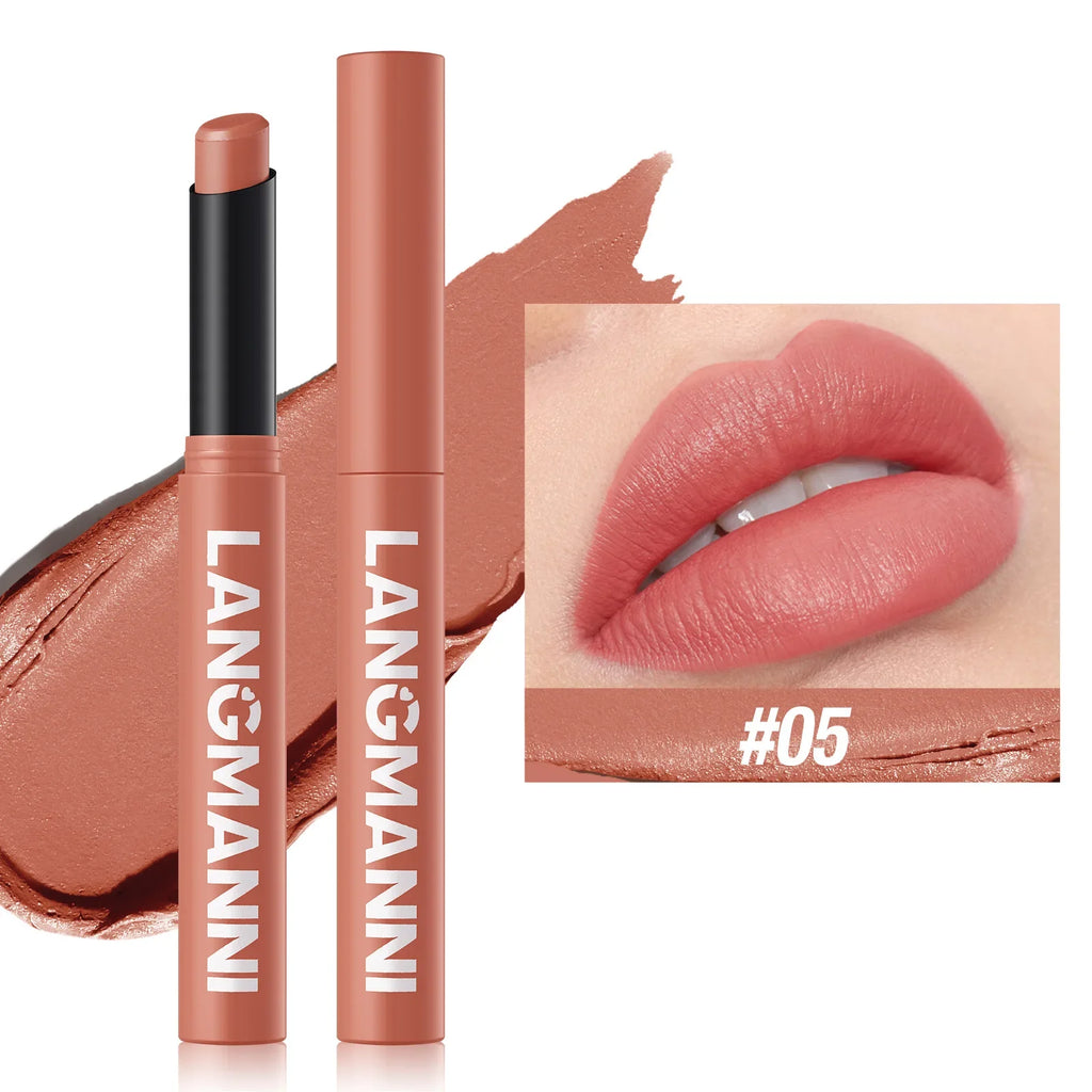 New Rotating Velvet Matte Lipstick Long Lasting Waterproof Lipstick Non-Stick Cup Lip Stain Tint Cosmetics Pencil Liner Makeup Zpaxo 05