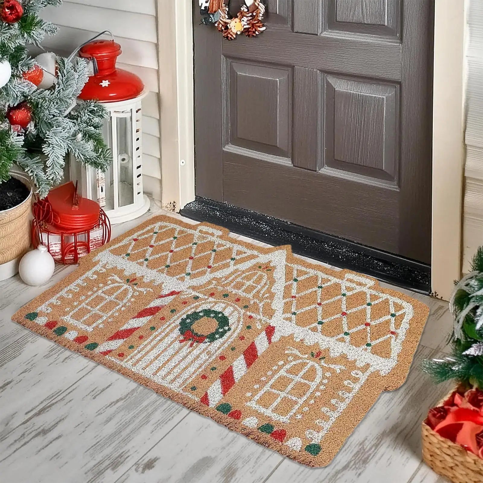 Christmas Welcome Doormat Non Slip Holiday Door Mat Indoor Outdoor Zpaxo