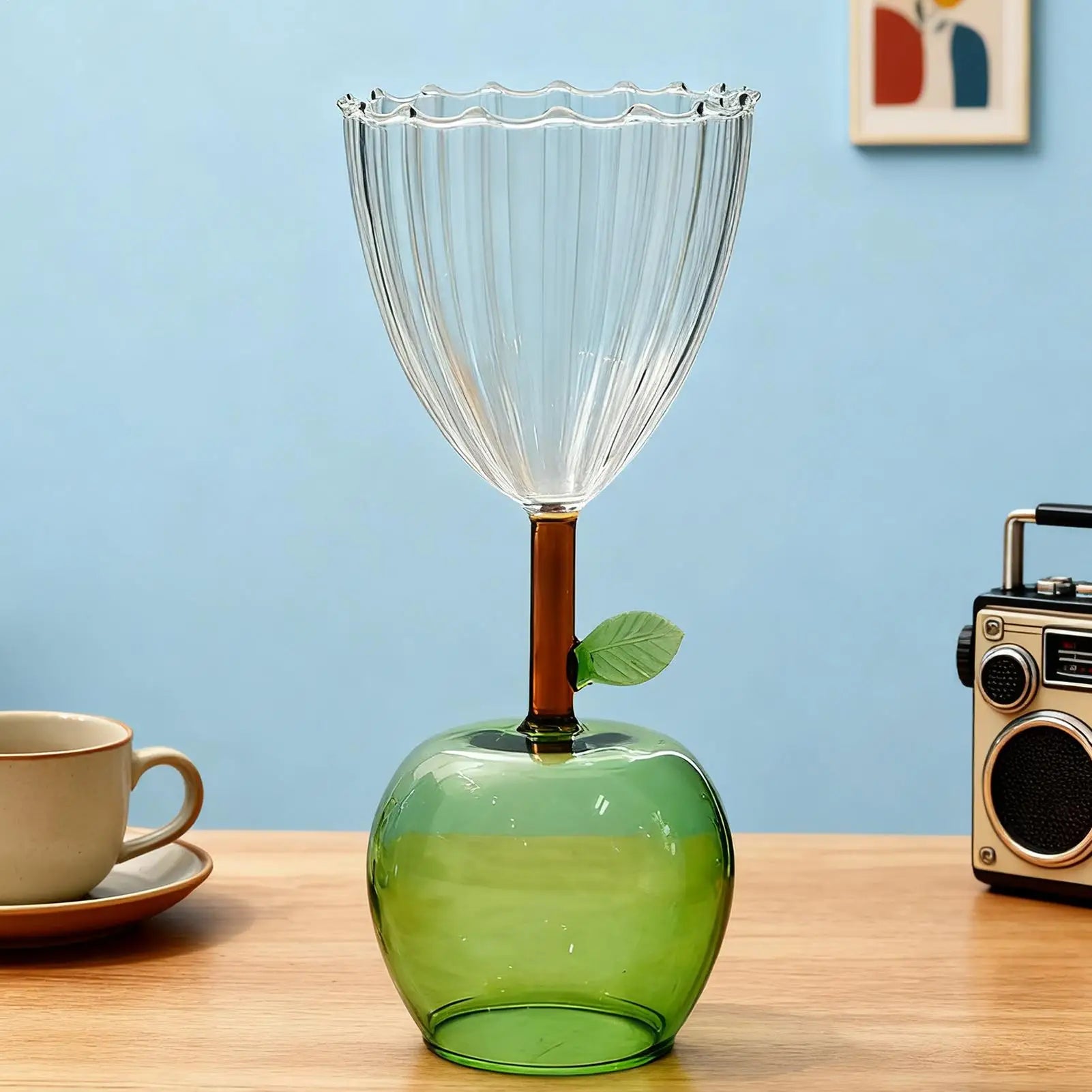 Cocktail Glasses Champagne Stem Cup Aesthetic Fruit Base Tall Kitchen