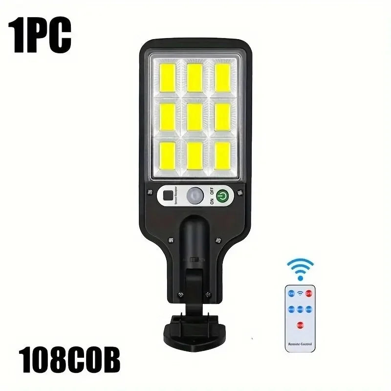 Solar COB LED Wall Light – Motion Sensor, 3 Modes, Waterproof