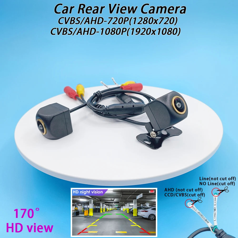 AHD CVBS HD Fisheye Reversing Camera IP68 Waterproof IR Night Vision