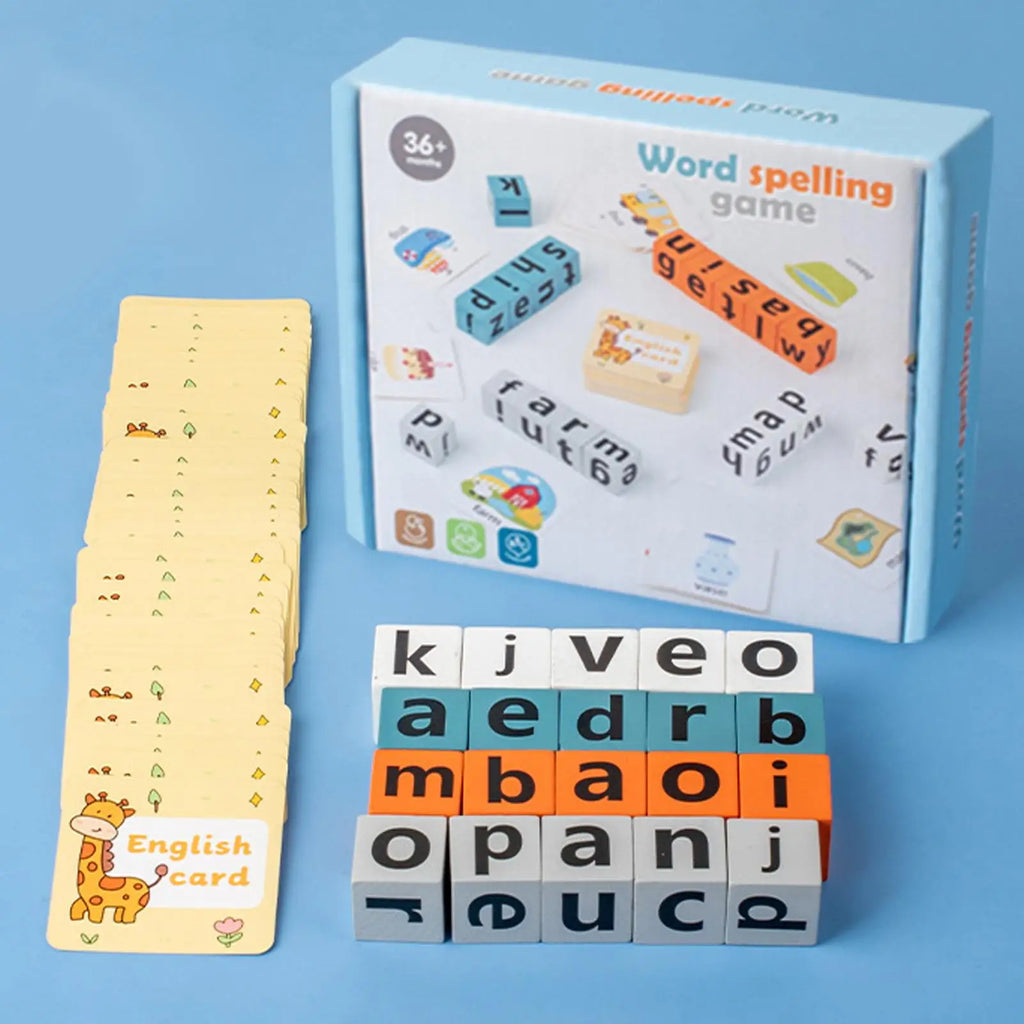 Wooden Alphabet Spelling Learning Toy Preschool Word Building Game