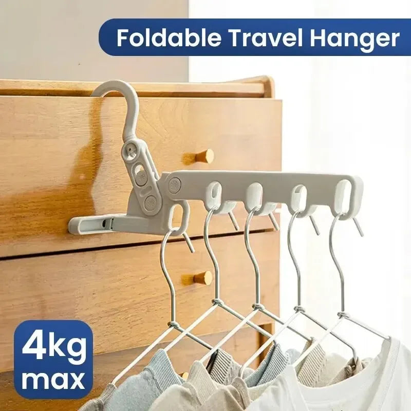 Portable Foldable Travel Hanger Folding Clothes Drying Rack Hangers