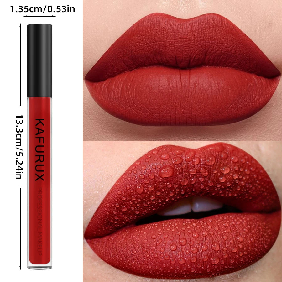 12 Colors Matte Lip Glaze Velvet Finish Liquid Lipstick Waterproof