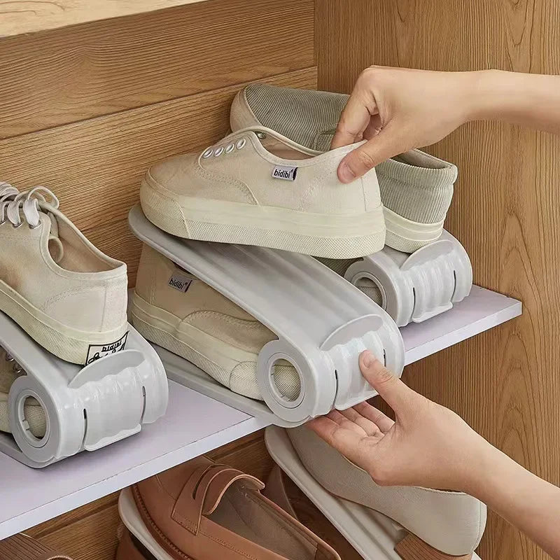 2026 10PCS Storage Shoe Rack, Double-layer Shoes Holder, Adjustable Shoe Storage Artifact, Shoe Cabinet, Layered Storage Rack Zpaxo