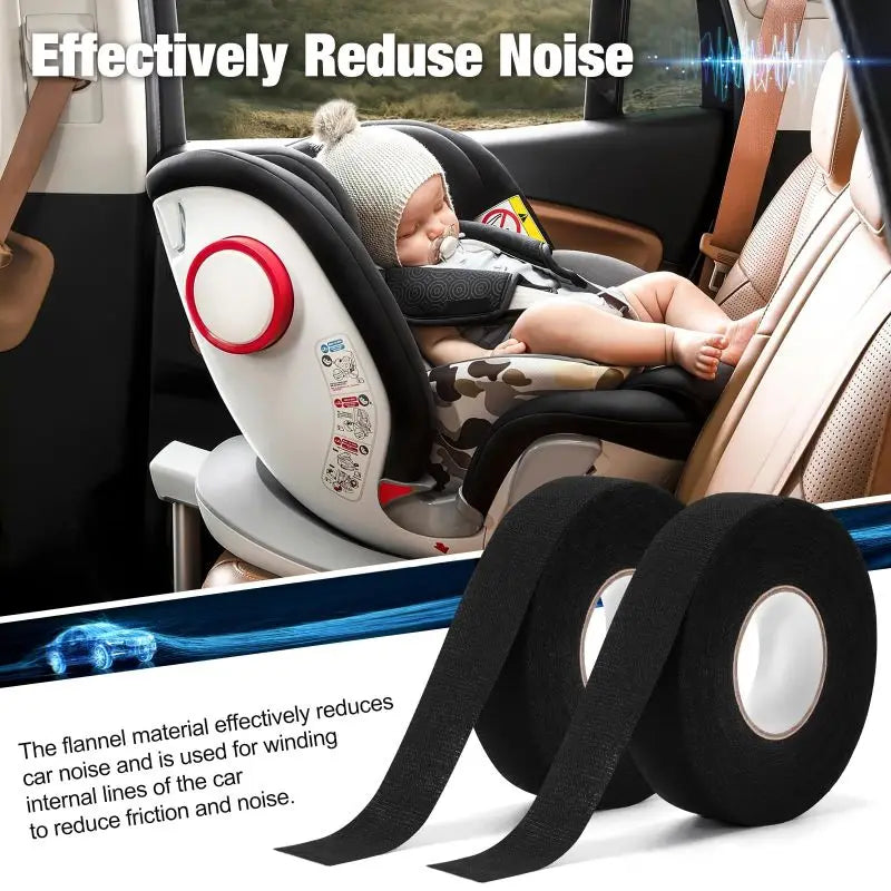 15M Auto Car Flannel Flannelette Adhesive Tape Wiring Harness Anti Rattle Self Adhesive Felt Tape Auto Repair Tools Zpaxo