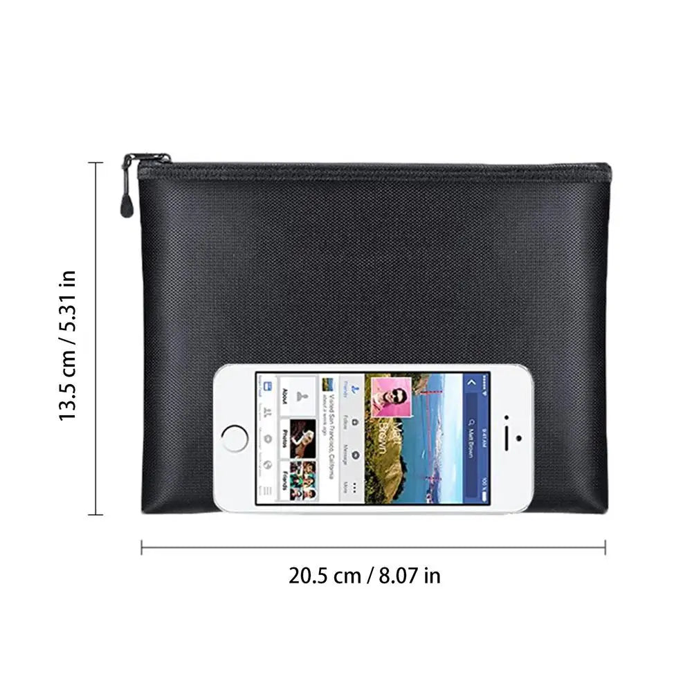 Fireproof Document Bag Waterproof Money Bags Fire Safe Storage Pouch with Zipper Cash File Envelope Holder for Home Office Zpaxo S China Mainland