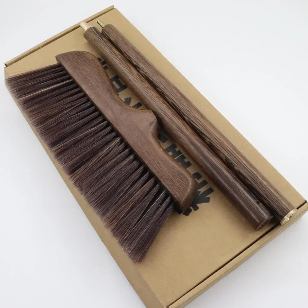 Angled Wood Handle Soft Bristle Broom – Indoor & Outdoor Angled Floor Broom Zpaxo