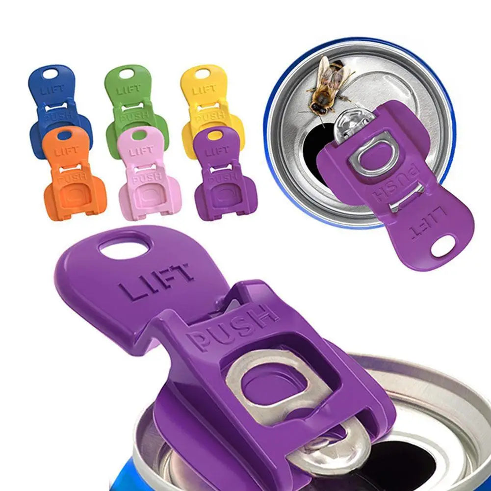 6/12Pcs Hole Multicolor Beverage Drink Opener Plastic Mini Simple Beverage Bottle Opener Dustproof Easy Pull Kitchen Accessories Zpaxo