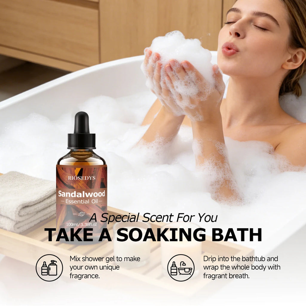 SANDALWOOD ESSENTIAL OIL moisturizing and nourishing massage oil suitable for skincare, fragrance, massage, and all skin types. Zpaxo