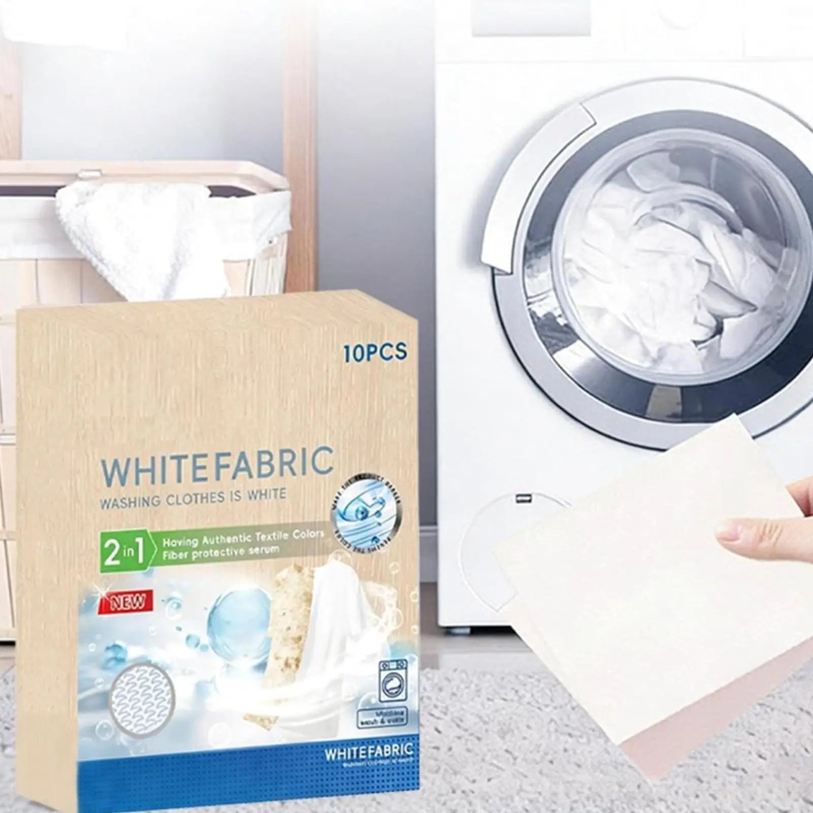 White Fabric Dye 10 Sheets Washing Machine Whitener Clothes Cotton