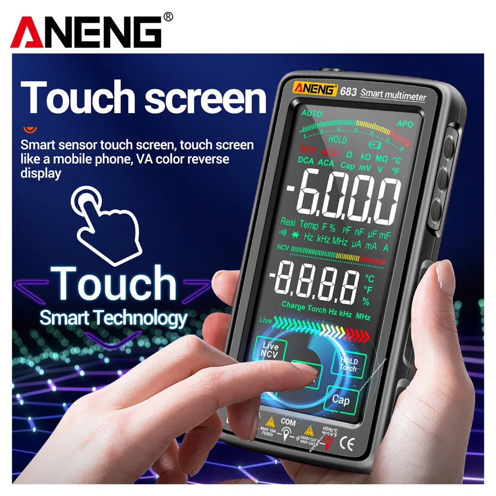 ANENG 683 Rechargeable Smart Touch Digital Multimeter 6000 Counts AC