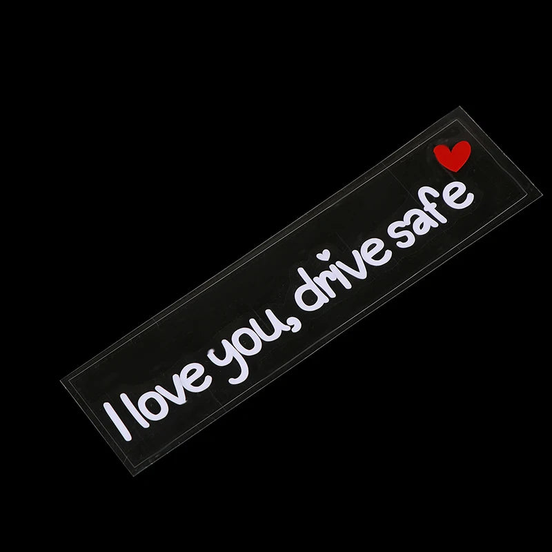 Car Mirror Stickers I Love You Drive Safe Heartfelt Affectionate Zpaxo White red
