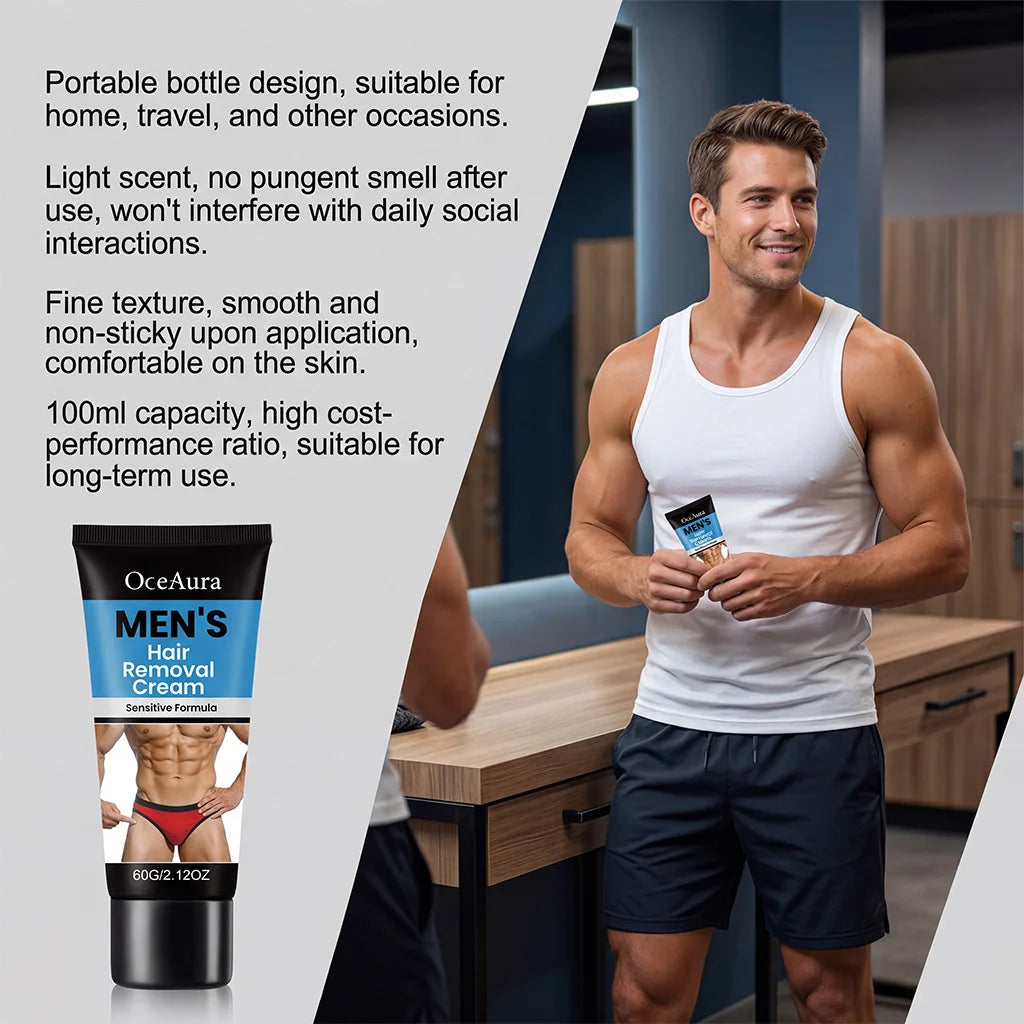 OceAura Men's Painless Hair Removal Cream | Body Depilatory Depilatory Cream Zpaxo