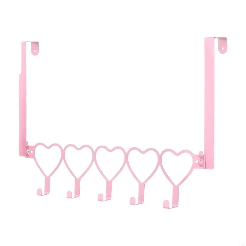 Multi Purpose Pink Metal Door Hanging Hook Clothes Bags Towels