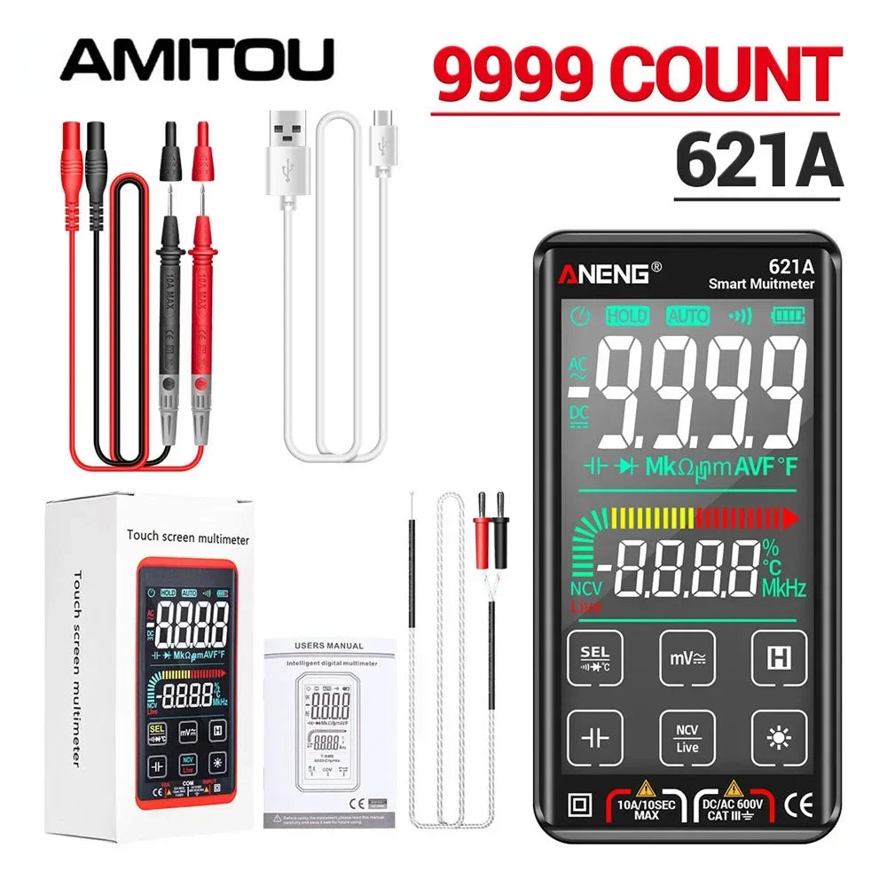 Digital Multimeter ANENG 621A Smart 9000 Counts AC DC Voltage Current