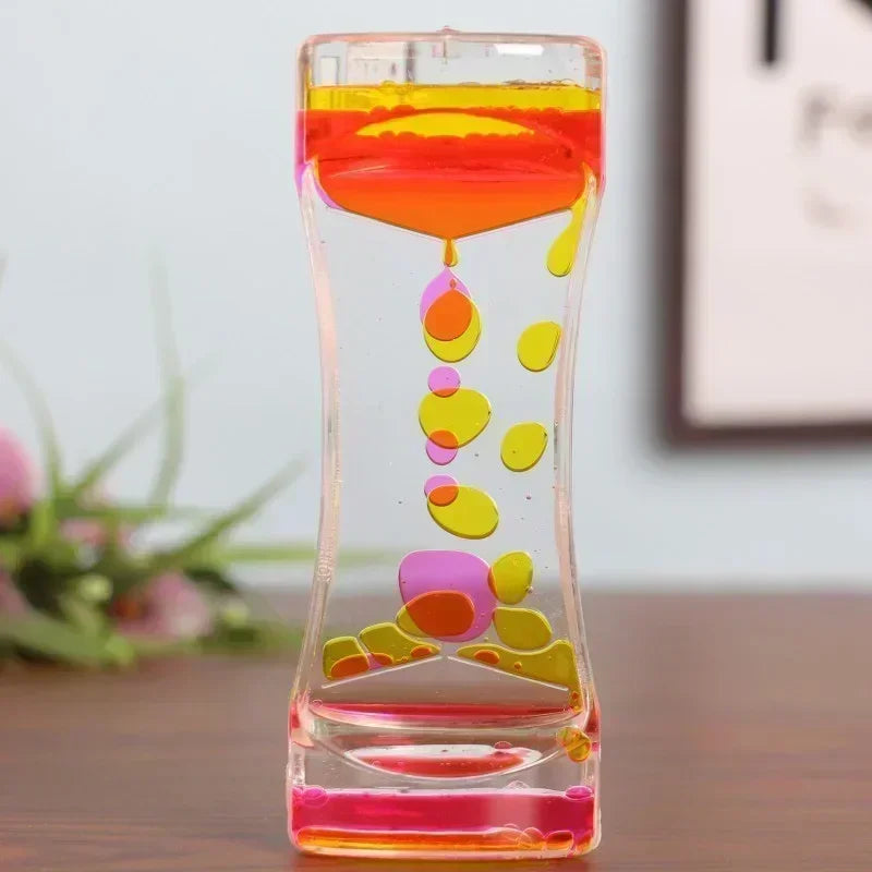 Home Mixed Color Desktop Hourglasses Timer Movement Sensory Toy for Kids Adults Stress Relief Office Decor Liquid Motion Bubbler Zpaxo C