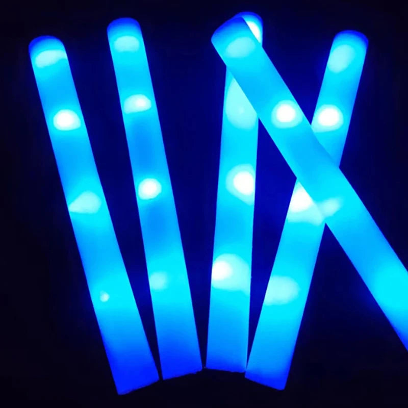 6-Pack RGB LED Foam Glow Sticks – Party Cheer Tubes