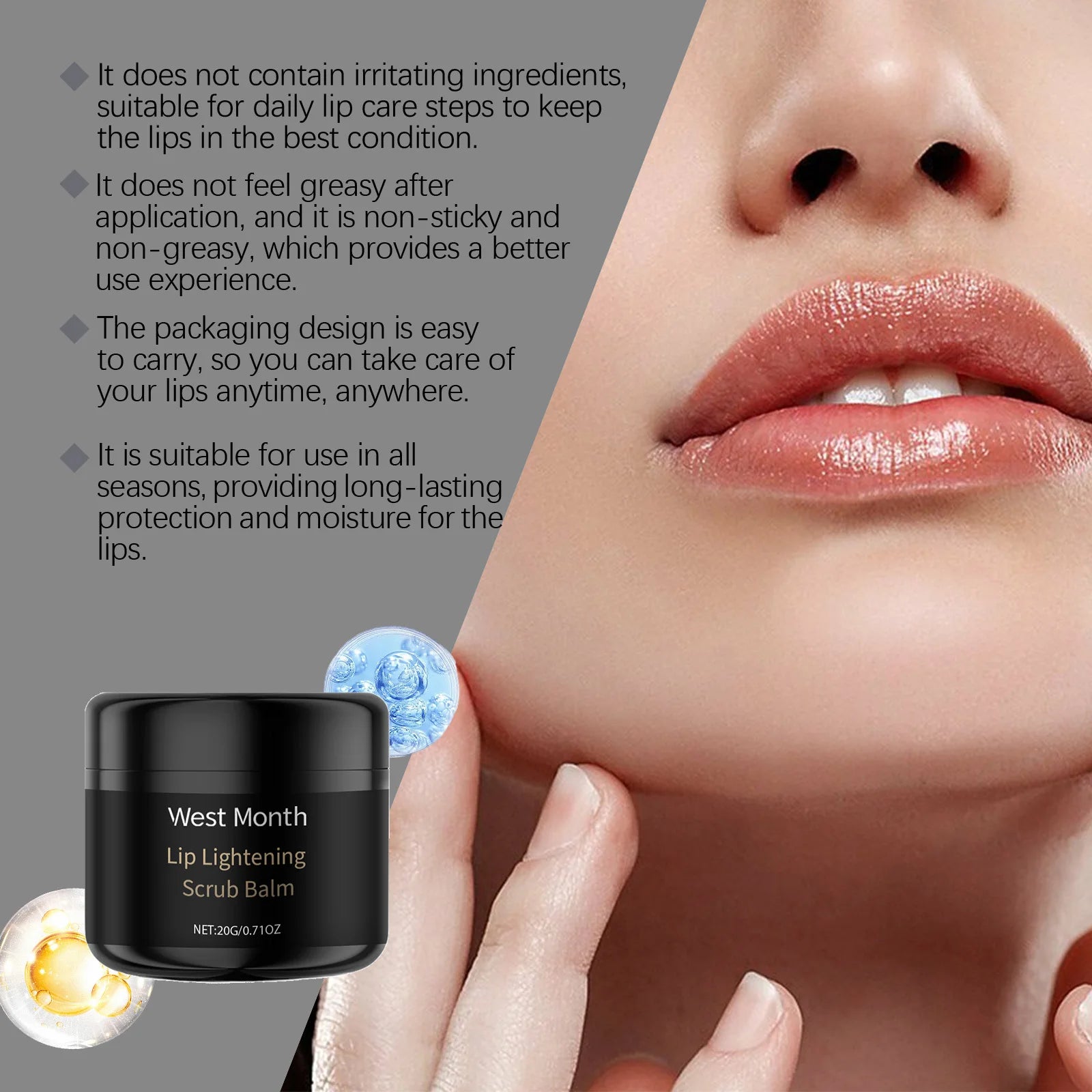 Lip Scrub Exfoliator Hyaluronic Acid Moisturizing Dead Skin Removal Fade Lip Lines Reduce Melanin Nourishing Chapped Lip Care Zpaxo