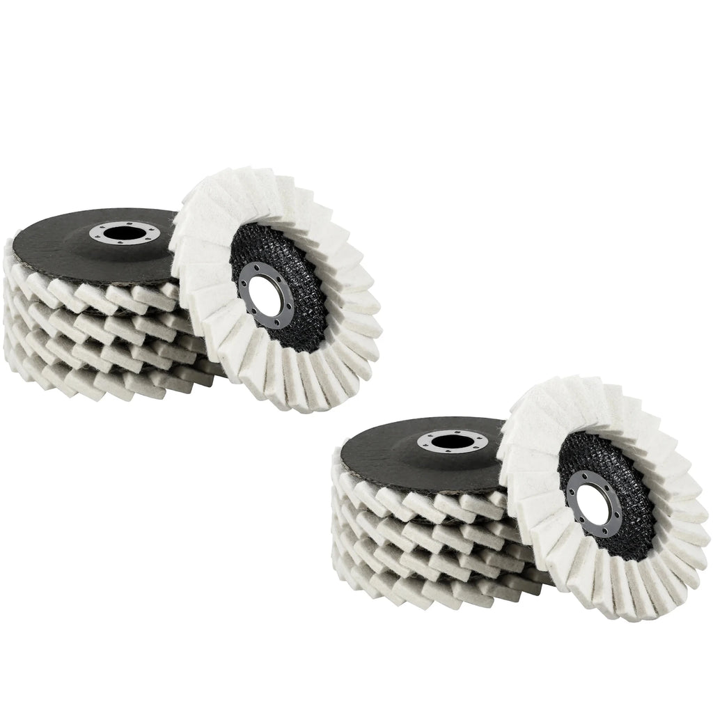 5Pcs 130 MM Polishing Wheel 5inch Wool Flap Disc Set Felt Flap Polishing Wheel Disc Grinder Attachment Buffing Metal Derusting Zpaxo 10PCS