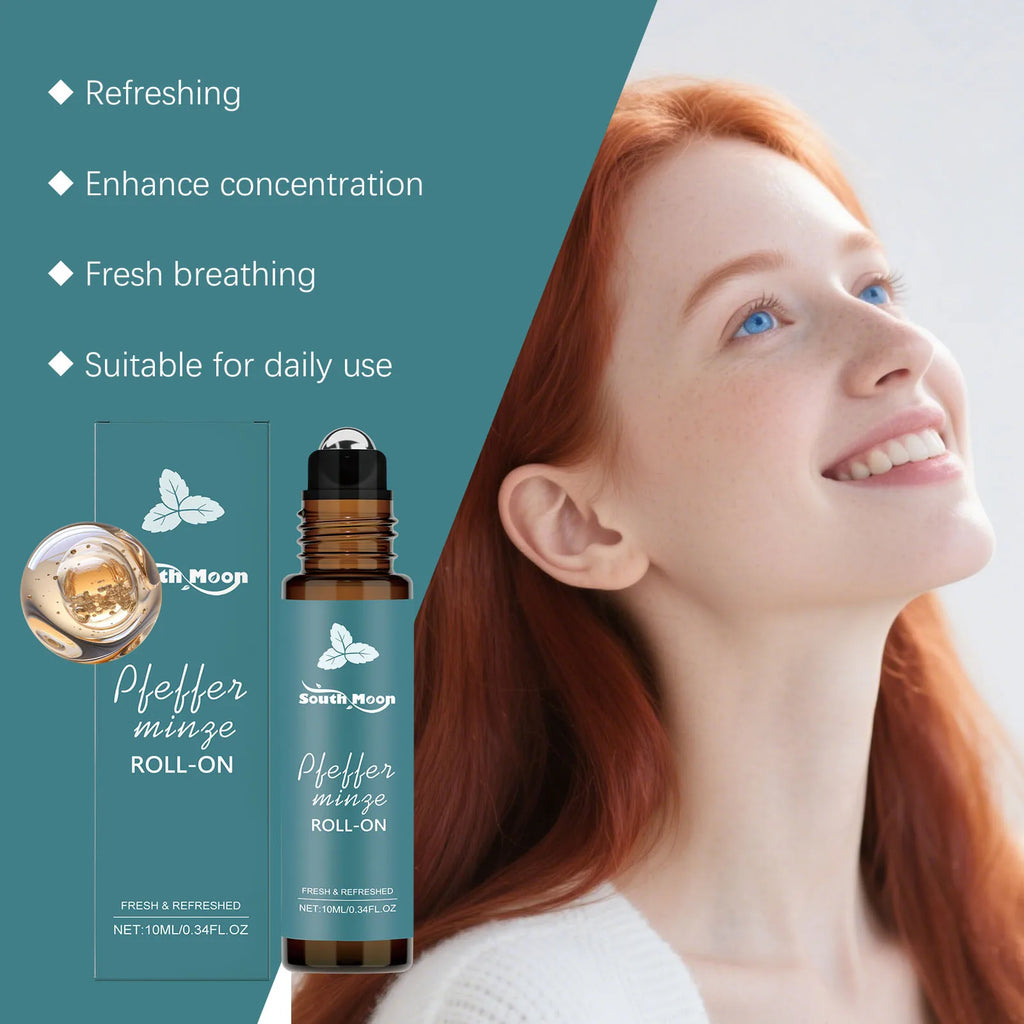 Peppermint Roll-On Essential Oil | Portable Fragrance & Massage Essential Oil Roll-On Zpaxo