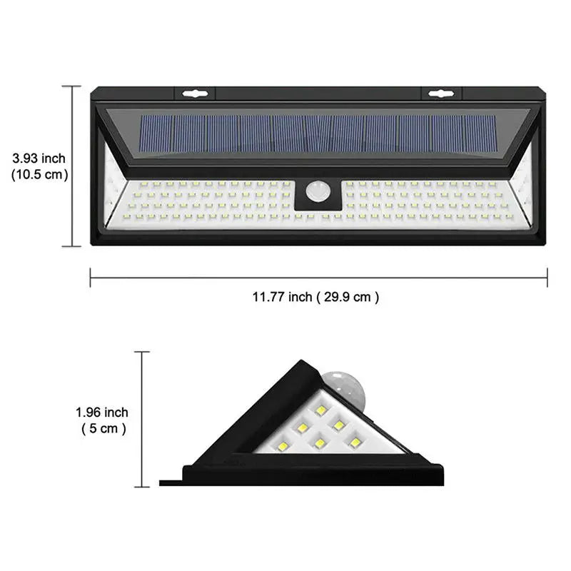 Outdoor Solar Lamp with Motion Detector 3 Modes Waterproof Solar Light Outside Courtyard Lamp Solar 118Led Outdoor Lighting Zpaxo