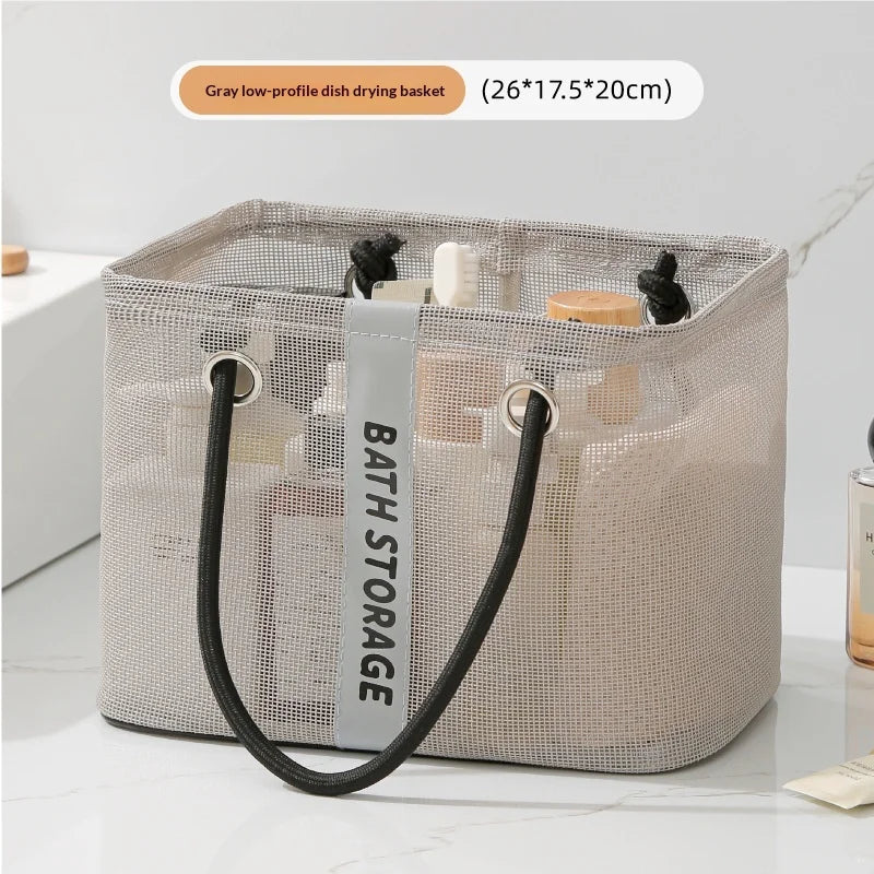 Portable Tote Shower Basket Waterproofbag Handle Large Capacity Zpaxo Gray 26x17x20cm