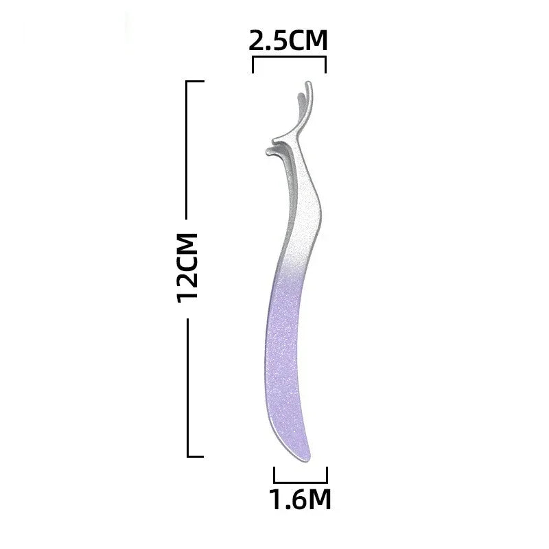 1/4 Gradient Eyelash Comb Tweezers Stainless Steel Anti-Static Non-Magnetic Professional Lashes Extension Tweezers Makeup Tools Zpaxo Purple-Pterosaur