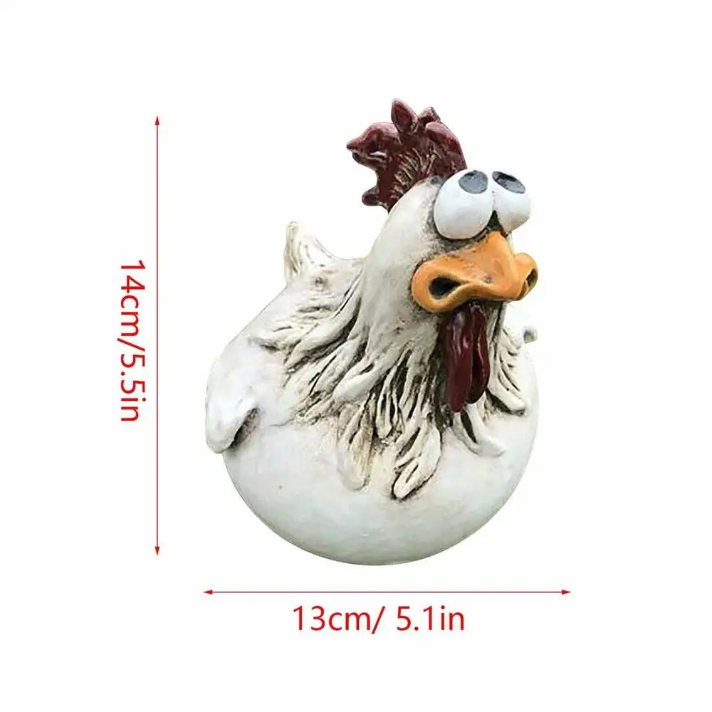 Resin Chicken Fence Statue – Garden Hen Sculpture Decor Garden Statue Zpaxo Type A