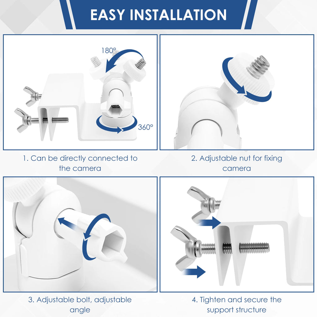 2pcs Cameras Bracket Gutter Mount Compatible with eufy Security SoloCam S220/C210, eufyCam 2C/2C Pro, 3/S330, 2/2 Pro, 3C/S300 Zpaxo