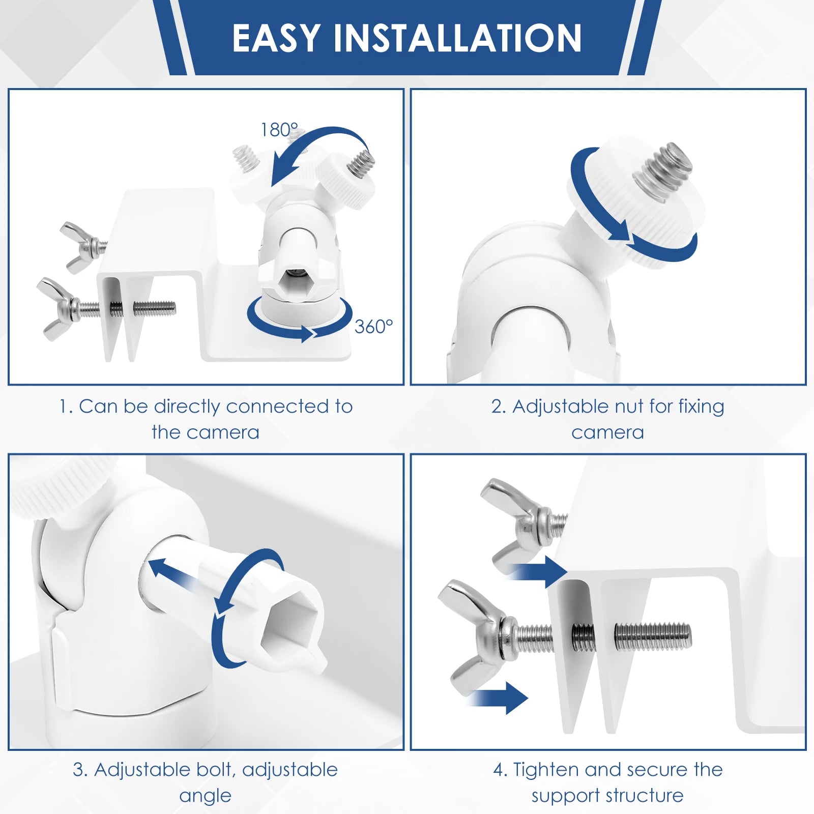 2pcs Cameras Bracket Gutter Mount Compatible with eufy Security SoloCam S220/C210, eufyCam 2C/2C Pro, 3/S330, 2/2 Pro, 3C/S300 Zpaxo