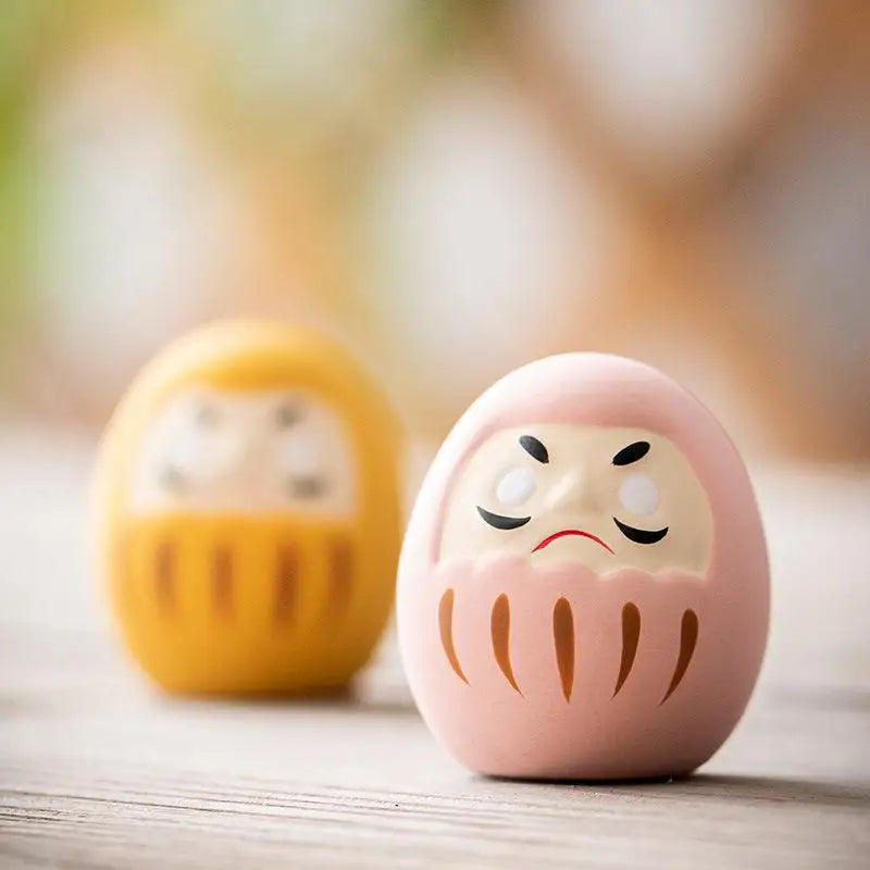 Japanese Daruma Doll Ceramic Statue – Lucky Fortune Decor Lucky Decor Figurine Zpaxo