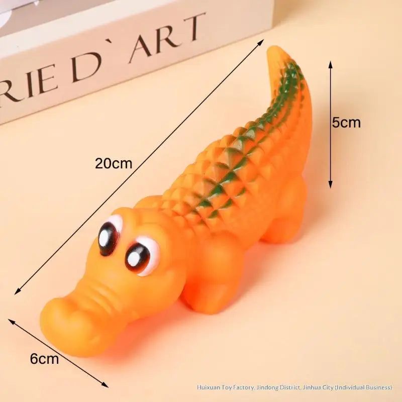 Interactive Games Squeaky Rubber Crocodile Dog Toy Durable Chew Play Zpaxo A5