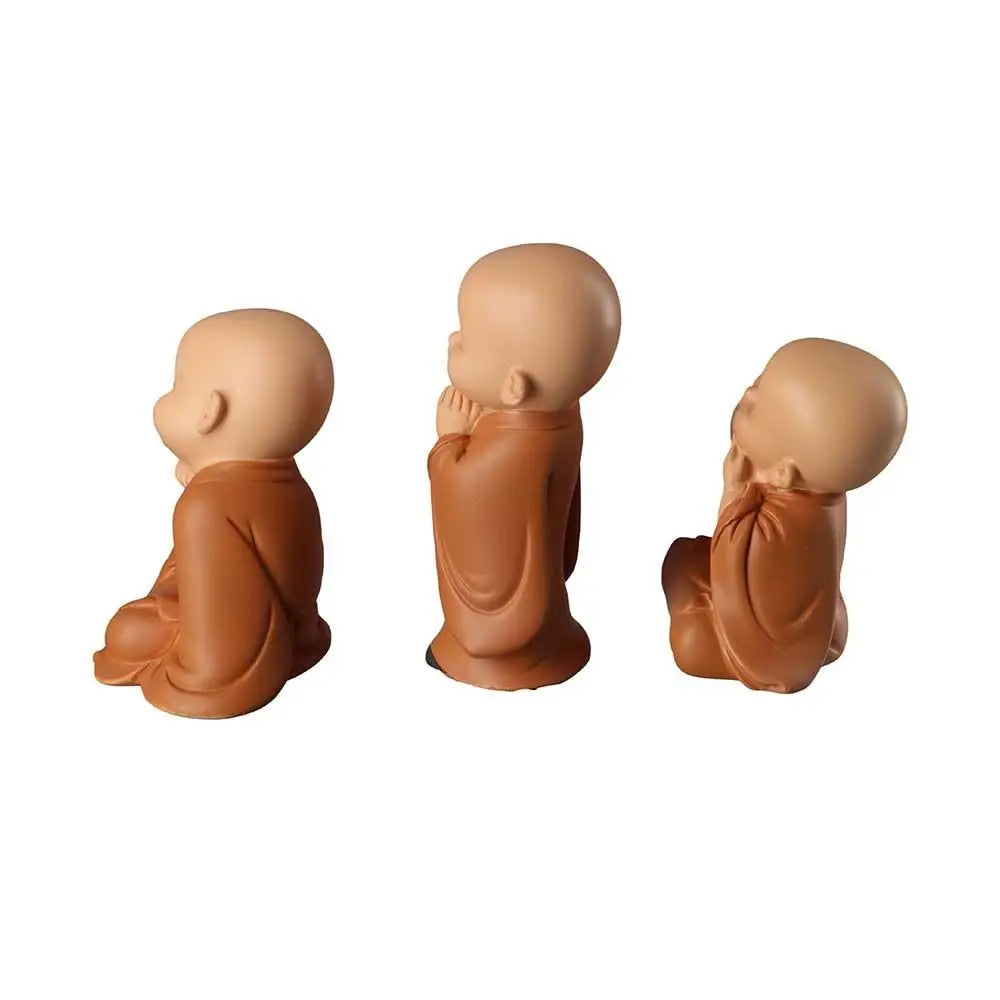 Religion Buddha Car Decoration Ornament Resin Little Monk Figurine Zpaxo