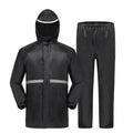 Hooded Coat Pant Rain Suit Women Men Outdoor Waterproof Gear Zpaxo Black L