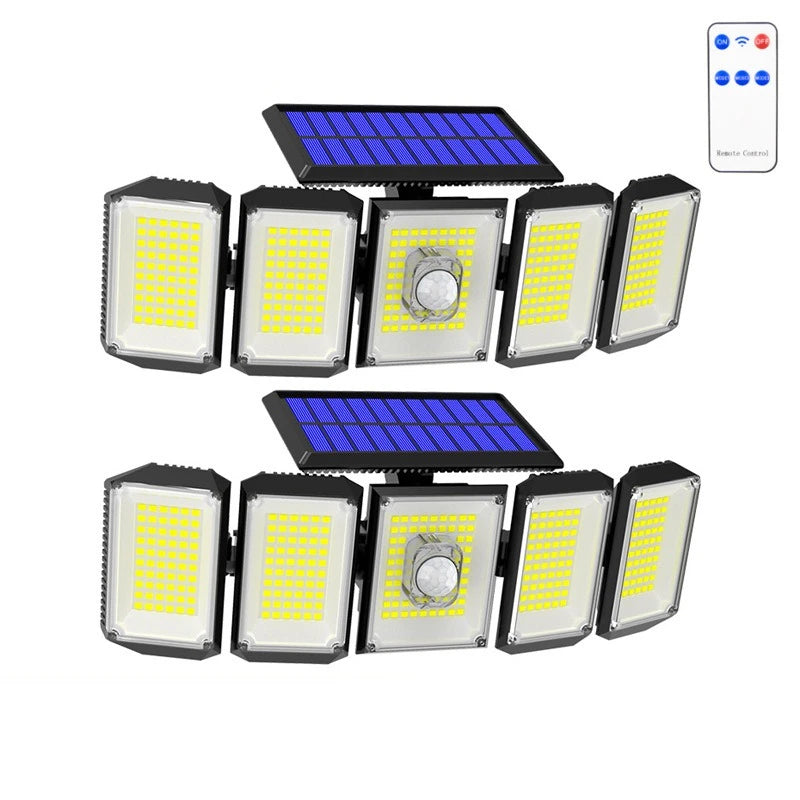 IP65 Solar Wall Light – 5-Head Motion Sensor Outdoor LED Lamp Solar Wall Light Zpaxo
