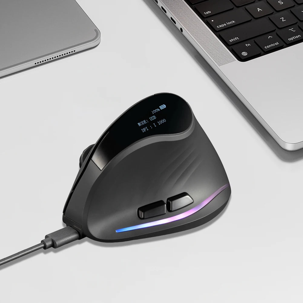 Vertical Wireless Mouse Rechargeable Bluetooth-compatible 7 Buttons